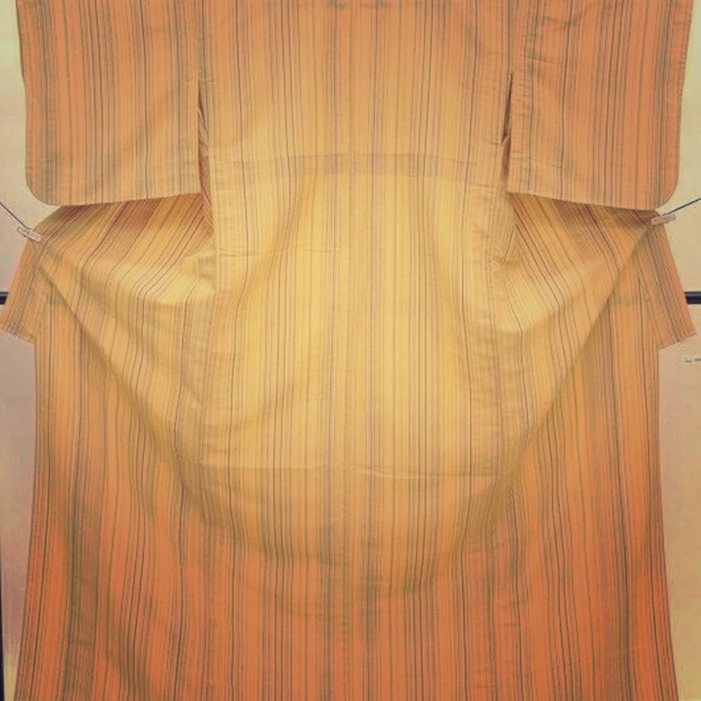 Vintage 60’s 70’s Japanese Striped Gold Kimono